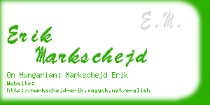 erik markschejd business card